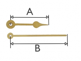 QEF45.10 Quarzt wijzerset, model 'schoppen' 65/99mm