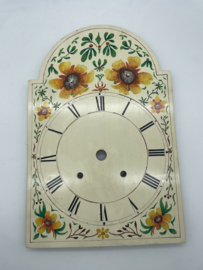 sw.043 antieke Schwartzwalder/appelklok witte wijzerplaat met floraal decor