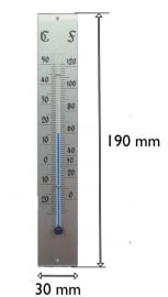 108.83 opbouw thermometer, kunststof, 190 mm.