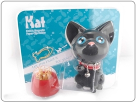Kat met bakje vissenclips