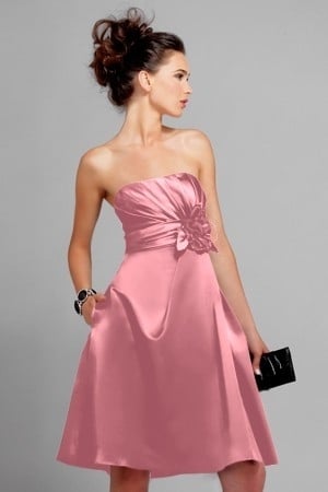 old rose color cocktail dress