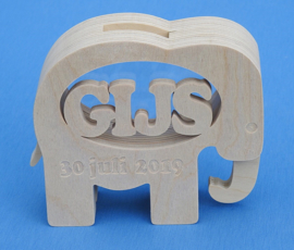Sparbüchse Spardose Modell Elephant mit eigenem Namen und Gravieren  Mutterschaftsgeschenk.