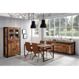 SOHOTO Tv-Meubel 110 breed  x 45 x H 50 cm duurzaam Mango hout met zwart metaal frame Voor een lage actie prijs