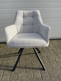 Adam draaistoel Gestoffeerd in Milan Lichtgrijs super actie