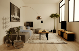 Cod Collection 1 DEUR Tv-meubel 160 breed Front blank mango met  zwart metaal laagste prijs