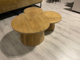Noor 1 salontafel met 2 bijzettafels massief mango voor een speciale prijs