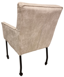 TopTop eetkamer stoel in Eco leer beige met wielen tijdelijk voor maar