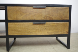 BOAZ tv meubel 140 cm mangohout met metaal nu in de aanbieding