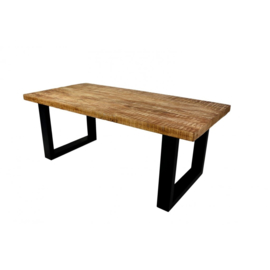 ULLA  MANGO eettafel Mango hout metaal onderstel U leverbaar 180 cm,200 cm 240 cm,260 cm ACTIE  prijs van af