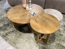 Cortez salontafel tropisch hardhout van Wildeboer 90 cm