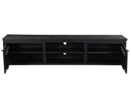 MMB014 Tv-meubel  Tv-Meubel 210 cm breed MANGO kleur zwart  met zwart metaal NU SPECIALE ACTIE PRIJS