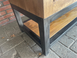 Firenze  industriële Tv-dressoir 160 cm breed  mangohout en metaal voor een  speciale prijs