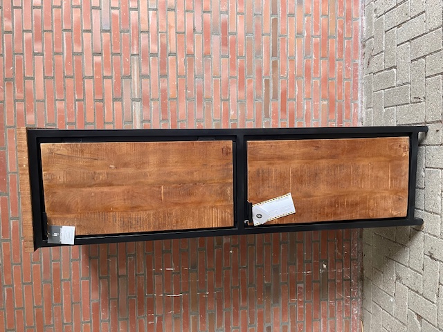 COD  collectie 2 deurs kast  Front blank mango en zwart metaal180x40x50 laagste prijs