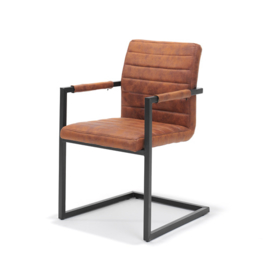 ANITA   industriële eetkamer stoelen metaal    Cognac nu extra actie