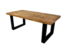 ULLA  MANGO eettafel Mango hout metaal onderstel U leverbaar 180 cm,200 cm 240 cm,260 cm ACTIE  prijs van af