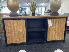 COD  origineel collectie 2 deurs Dressoir   Front blank mango en zwart metaal180x40x50 laagste prijs