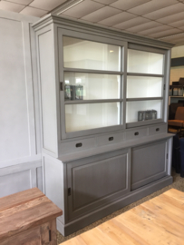 Buffet/vitrinekasten model 204 GRIJS landelijke met de hand geschilderd nu voor laagste prijs *