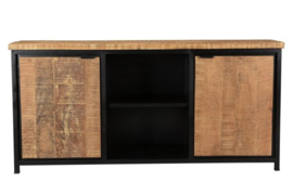 COD  origineel collectie 2 deurs Dressoir   Front blank mango en zwart metaal180x40x50 laagste prijs