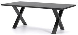 COD SALONTAFEL 140 - ZWART (X LEGS)blad met zwart mango hout