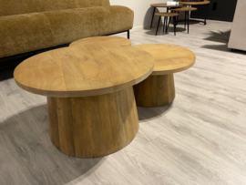 Noor 1 salontafel met 2 bijzettafels massief mango voor een speciale prijs