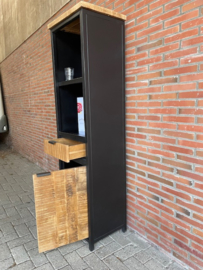 Cod collectie 1 deur 1 ladekast 180x40x50 Front blank mango en zwart metaal