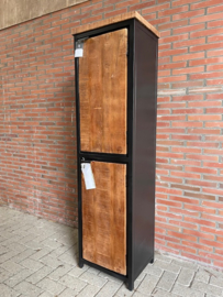 COD  collectie 2 deurs kast  Front blank mango en zwart metaal180x40x50 laagste prijs