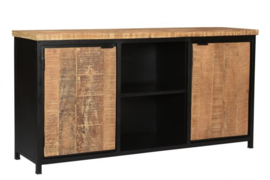 COD  origineel collectie 2 deurs Dressoir   Front blank mango en zwart metaal180x40x50 laagste prijs