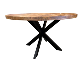 Mumbai eetafel rond  120 cm Ø diameter Mango Metaal speciale aanbieding