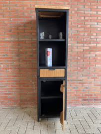 Cod collectie 1 deur 1 ladekast 180x40x50 Front blank mango en zwart metaal