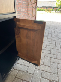 Cod collectie 1 deur 1 ladekast 180x40x50 Front blank mango en zwart metaal