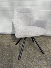 Adam draaistoel Gestoffeerd in Milan Lichtgrijs super actie