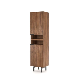 Piano 2 Door Mango Hout  Cabinet 50x40x200 cm kleur waalnoot  nu  actie