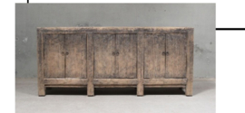 J224 Dressoir  229 CM BREED   antiek Elm houten met 6 deur exclusief Uniek item, 1 keer verkrijgbaar!