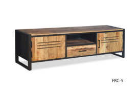 FCR-5 Een prachtig Tv- dressoir Mangohout/ industriële af werking afmeting 160 cm NU VOOR EEN ACTIE PRIJS