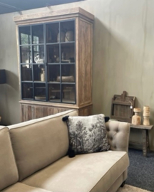 Brent Vitrinekast 2 metalen deuren Cabinet recyclend Teak  130 of 170 breed prijs