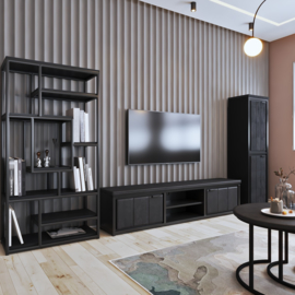 COD zwart collectie perfecte Tv-meubel op 140 cm breed voor een actie prijs