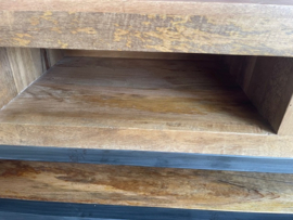 Firenze  industriële Tv-dressoir 160 cm breed  mangohout en metaal voor een  speciale prijs