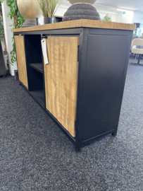 COD  origineel collectie 2 deurs Dressoir   Front blank mango en zwart metaal180x40x50 laagste prijs