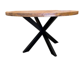 Mumbai eetafel rond 150cm Ø diameter Mango Metaal speciale aanbieding