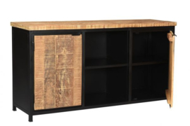 COD  origineel collectie 2 deurs Dressoir   Front blank mango en zwart metaal180x40x50 laagste prijs