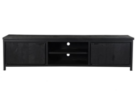 MMB014 Tv-meubel  Tv-Meubel 210 cm breed MANGO kleur zwart  met zwart metaal NU SPECIALE ACTIE PRIJS