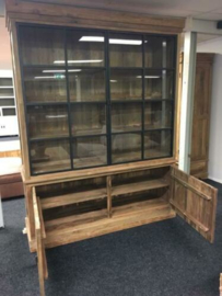 Brent Vitrinekast 2 metalen deuren Cabinet recyclend Teak  130 of 170 breed prijs