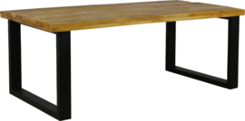 UDO Eettafel met U 240 x100 massief Mango met metaalpoot