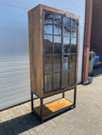 FIRENZE vitrinekast  100 breed en 215 cm met smeedijzer
