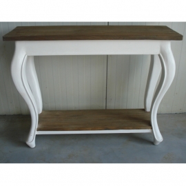 114 SIDE TABLE  QUEEN ANN  TEAK met Wit  bovenblad 100  x 40 nu in de actie