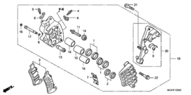 Rechts/voor Remklauw Honda GL1800 2001 2002 t/m 2017