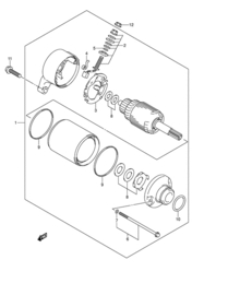 suzuki KOOLBORSTELS Startmotor GSXR600 2005-.....