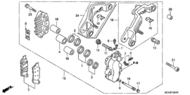 Links/voor Remklauw Honda GL1800 2001 2002 t/m 2017