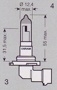 Lamp 12v 55w HB4 (p22d e122t) witte voet?