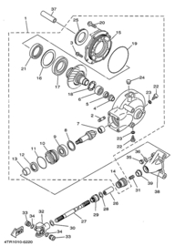 (Stof) Keerring Cardanas Yamaha XVS650 XVS650a